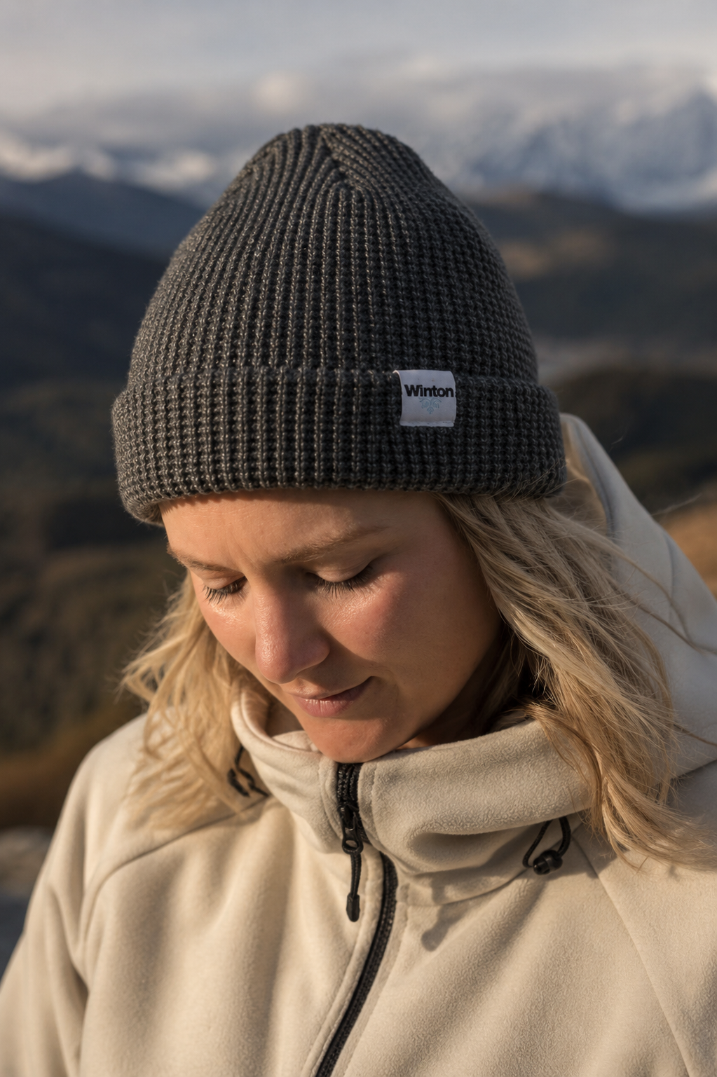 Waffle knit Beanie - Storm