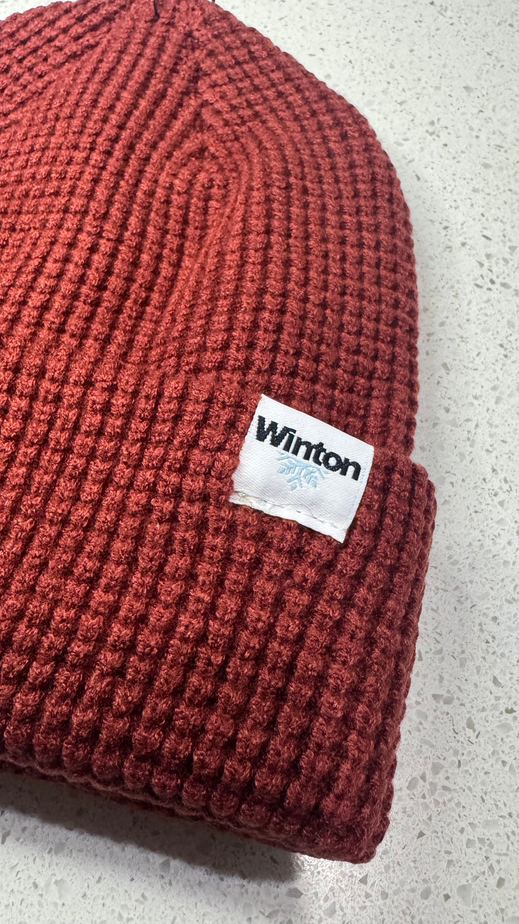Waffle knit Beanie - Cherry